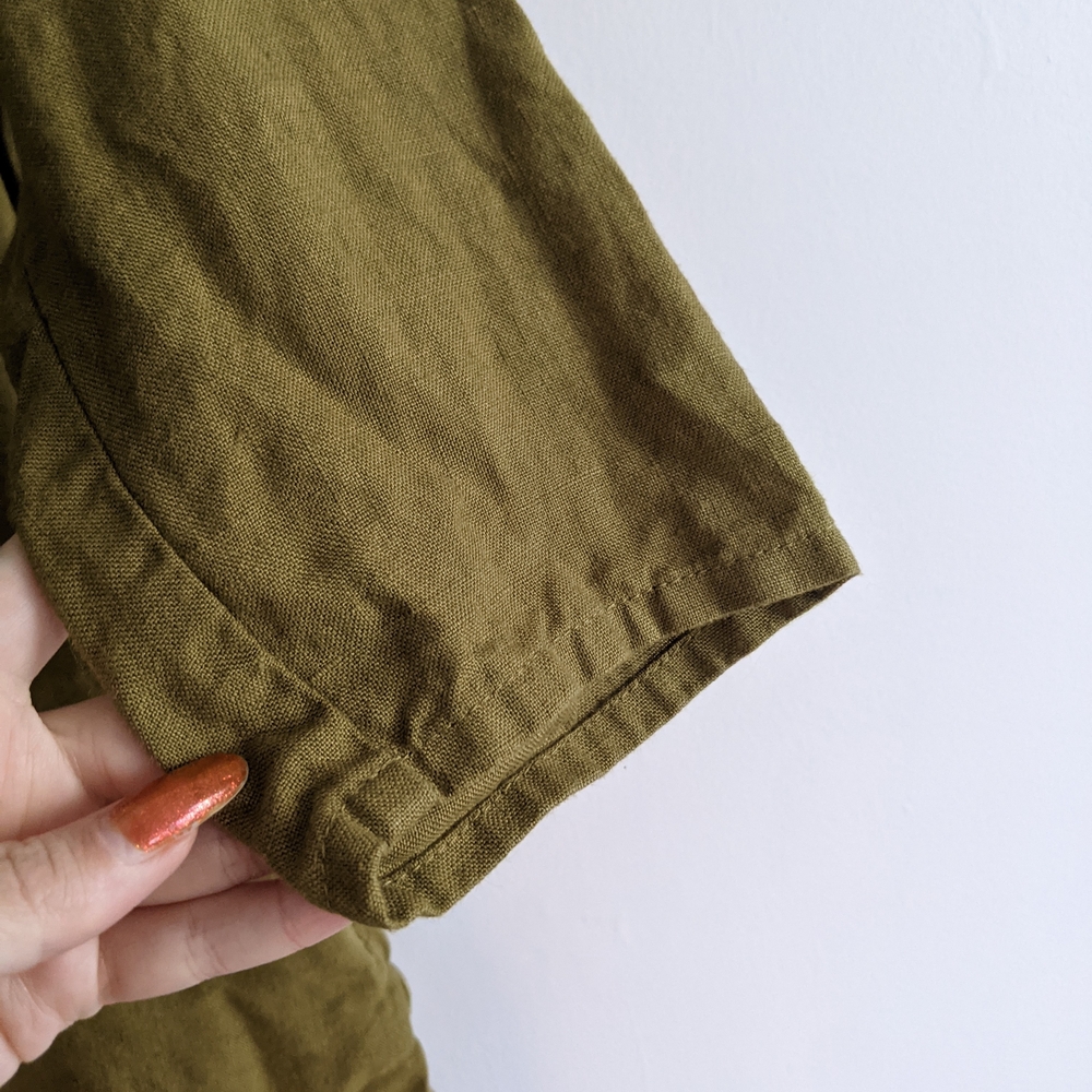 Olive Linen Tunic Dress by notPERFECTLINEN - Picture 9 of 9